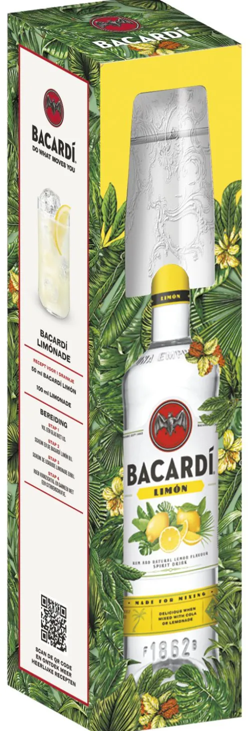 Clearance Bacardi Bacardí Limón met glas