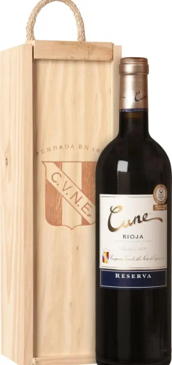 Online Cune Rioja Reserva Cadeaupakket met Houten Kist