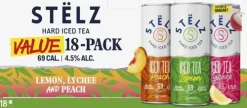 Discount ST&Euml;LZ STËLZ Hard Iced Tea Lemon, Lychee & Peach 18-pack