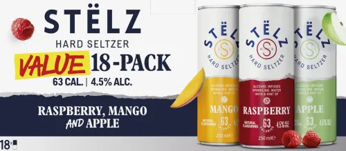 Online STËLZ STËLZ Hard Seltzer Raspberry, Mango & Apple 18-pack